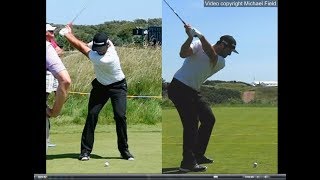 Jon Rahm golf swing  Long Iron faceon amp downtheline July 2017 [upl. by Abana]