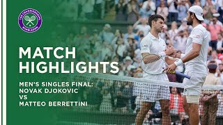 Novak Djokovic vs Matteo Berrettini  Mens Final Highlights  Wimbledon 2021 [upl. by Nyladam]