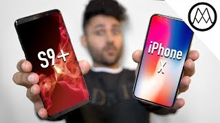 Samsung Galaxy S9 Plus vs iPhone X [upl. by Zarihs]