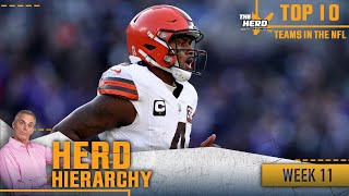 Herd Hierarchy Browns return Ravens drop 49ers jump up in Colins Week 11 rankings  THE HERD [upl. by Gnahk]