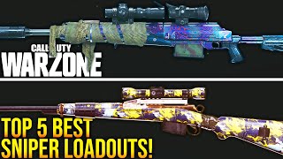 Call Of Duty WARZONE TOP 5 BEST SNIPER LOADOUTS WARZONE Best Setups [upl. by Anilac66]