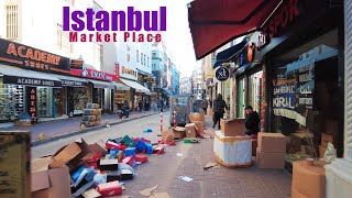 Market Place Fatih Istanbul Turkey Walking 4K [upl. by Nosahc]