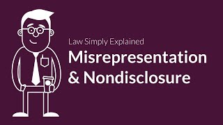 Misrepresentation and Nondisclosure  Contracts  Defenses amp Excuses [upl. by Ellenid]