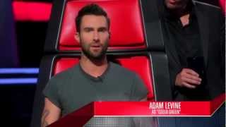 Adam Levine imitates the coaches  The Voice [upl. by Leirbma]