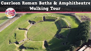 CAERLEON ROMAN BATHS amp AMPHITHEATRE WALES  Walking Tour  Pinned on Places [upl. by Ayaet]