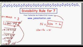 Divisibility Rule for Seven TANTON Mathematics [upl. by Orat]