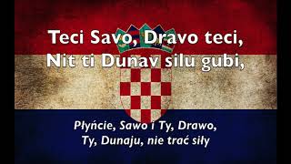 Hymn Chorwacji  tekst chorwacki i polski [upl. by Ayardna]