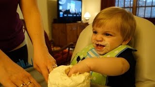 CLARK GOES CRAZY FOR CAKE DURING HIS FIRST BIRTHDAY PARTY [upl. by Entwistle123]