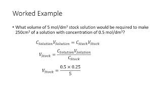 A Level Chemistry Dilution Calculations Worked Example [upl. by Friedberg616]