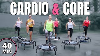 40 MIN Trampoline CARDIO Workout  JUMPSPORT Rebounder  Strength  Core [upl. by Teddie]