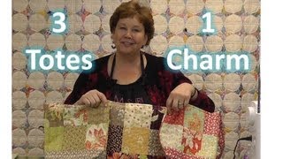 Make Three Totes  Purses With One Charm Pack [upl. by Calv]