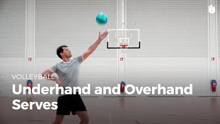 Underhand and overhand serves  Volleyball [upl. by Aissat]