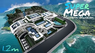 Bloxburg Hillside Modern Mega Mansion 220k  No large plot amp No Advanced Placing  House SpeedBuild [upl. by Kcorb]