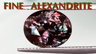 Natural Alexandrite Color Change Chrysoberyl Oval  Green in Daylight to Red in Incandescent Light [upl. by Assiral]