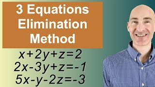 Solving Systems of 3 Equations Elimination [upl. by Ahsenac]