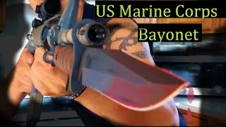 US Marines Issue Bayonet Knife Ontario OKC3S Review [upl. by Enuj68]