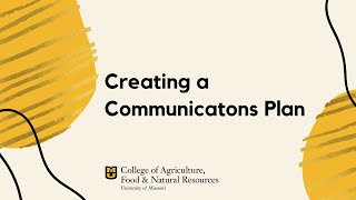 Creating a Communications Plan [upl. by Anikat532]