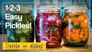 Super easy 123 pickle recipe Cucumber carrots amp onions [upl. by Gwendolin]