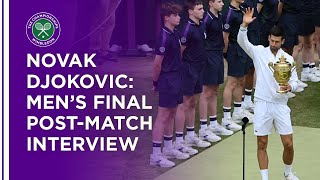 Novak Djokovic Champions PostMatch Interview  Wimbledon 2021 [upl. by Arraeis]