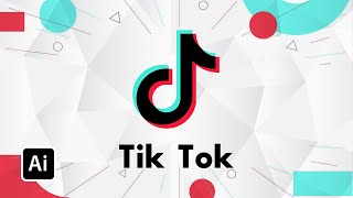 TikTok Logo Design  Adobe Illustrator [upl. by Naginarb]