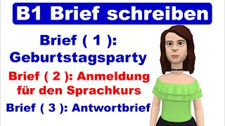 Prüfung B1  DTZ  Brief schreiben 2020  3 wichtige Briefe [upl. by Atinob]