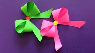 How to make a paper BowRibbon  Easy origami BowRibbons for beginners making  DIYPaper Crafts [upl. by Yirinec531]