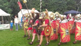 Roman Reenactment at the Amphitheatre in Caerleon Marching In [upl. by Pegma327]