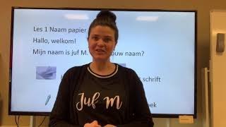 NT2 les 1 naam papier pen schrift geven en schrijven Nederlandsleren LearnDutch jufM [upl. by Horatius]