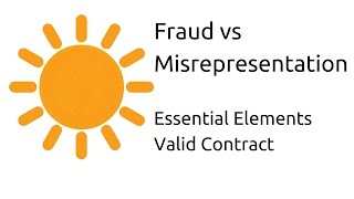 Fraud vs Misrepresentation  Other Essential Elements of a Valid Contract  CA CPT  CS amp CMA [upl. by Arissa836]