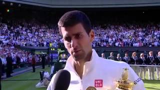 Novak Djokovic winning interview  Wimbledon 2014 [upl. by Nnairak]