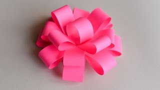 How to Make  Easy Paper Bow  Step by Step  Papierowa Kokarda [upl. by Selhorst]