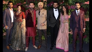 Indian Cricketers At Virat And Anushkas Reception In Mumbai [upl. by Derward]