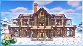 Minecraft How to Build a HUGE Wooden Mansion Tutorial [upl. by Eerot]