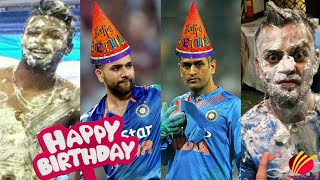 Cricketers Funny Birthday Celebration Virat KohliMS Dhoni Rohit Sharma Hardik Pandya [upl. by Eimaj178]