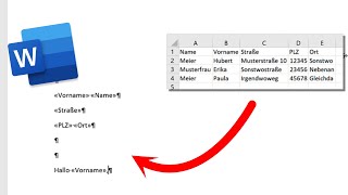 Word Serienbriefe erstellen  Adressen in den Brief einfügen  TUTORIAL [upl. by Shanks619]